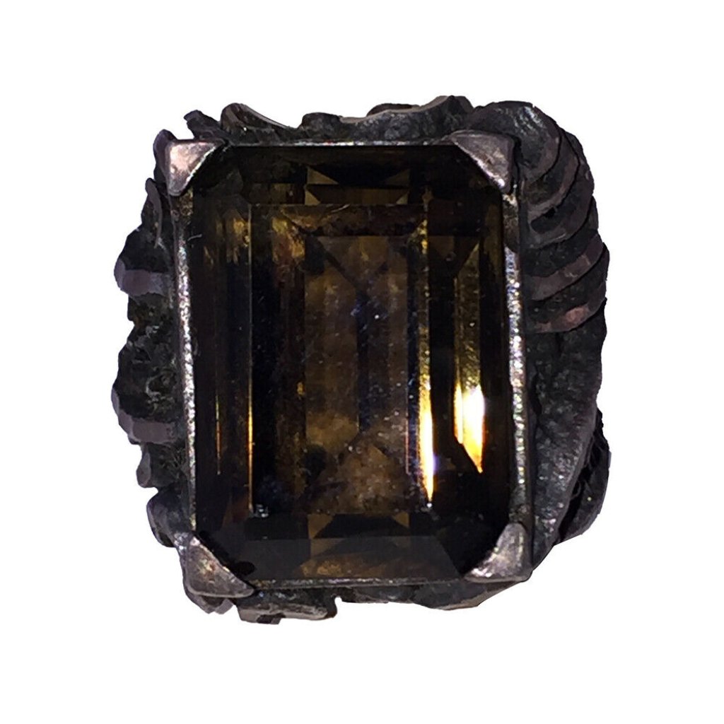 Handmade Sterling Silver Emerald Cut Smoky Topaz Q